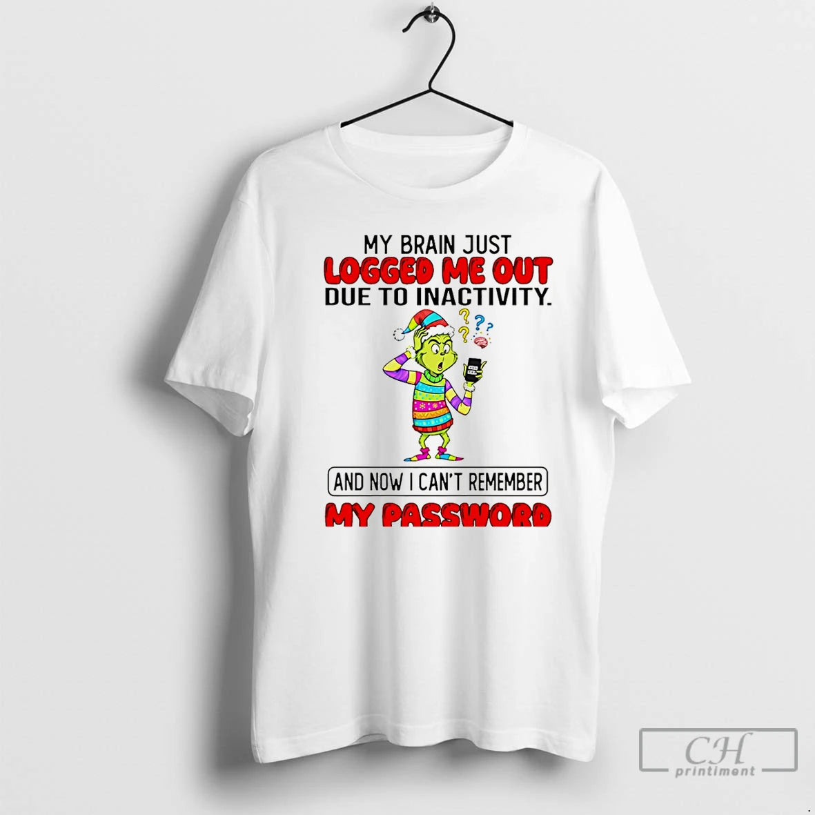 Classic Grinch My Brain Just Logged Me Out Due To Inactivity My Password Christmas