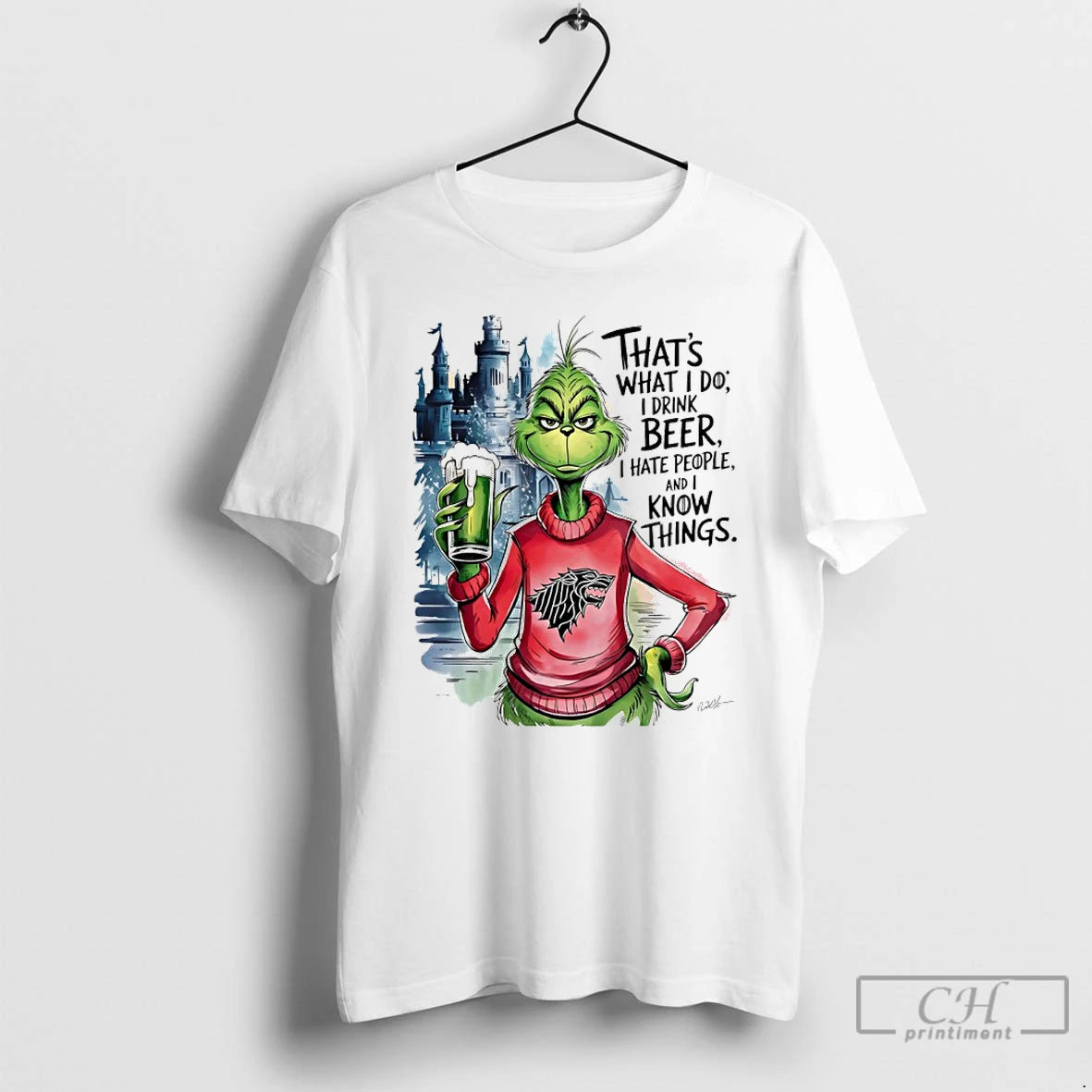 Classic Grinch Thats What I Do I Drink Beer I Hate People And I Know