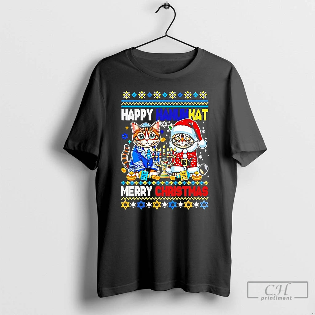 Classic Happy Hanuk Kat Merry Christmas