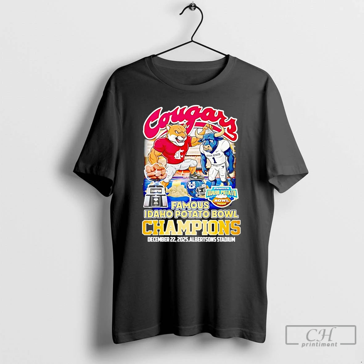Classic Houston Cougars 2025 Famous Idaho Potato Bowl Champions Mascot