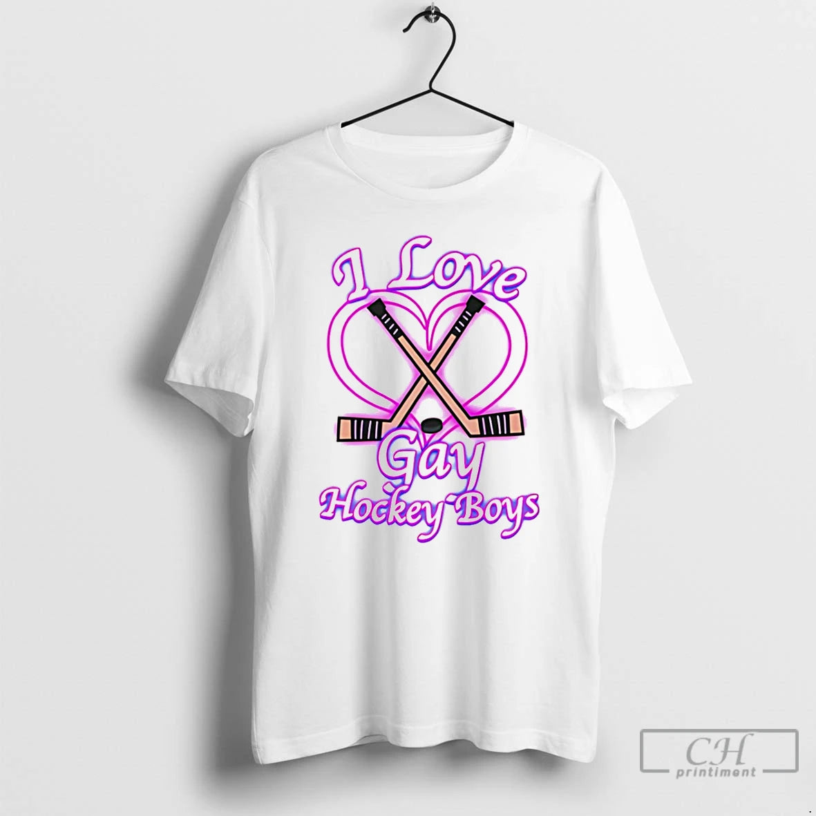 Classic I Love Gay Hockey Boys Heart