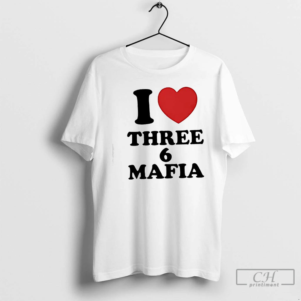 Classic I Love Three 6 Mafia Heart Symbol Graphic