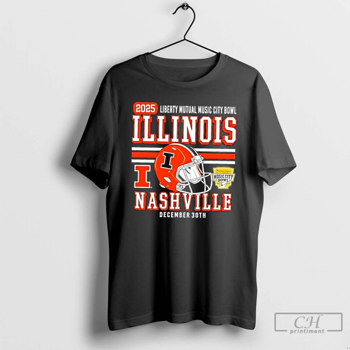 Classic Illinois Fighting Illini Football Adult 2025 Liberty Mutual Music City Bowl T Shirts Sweater