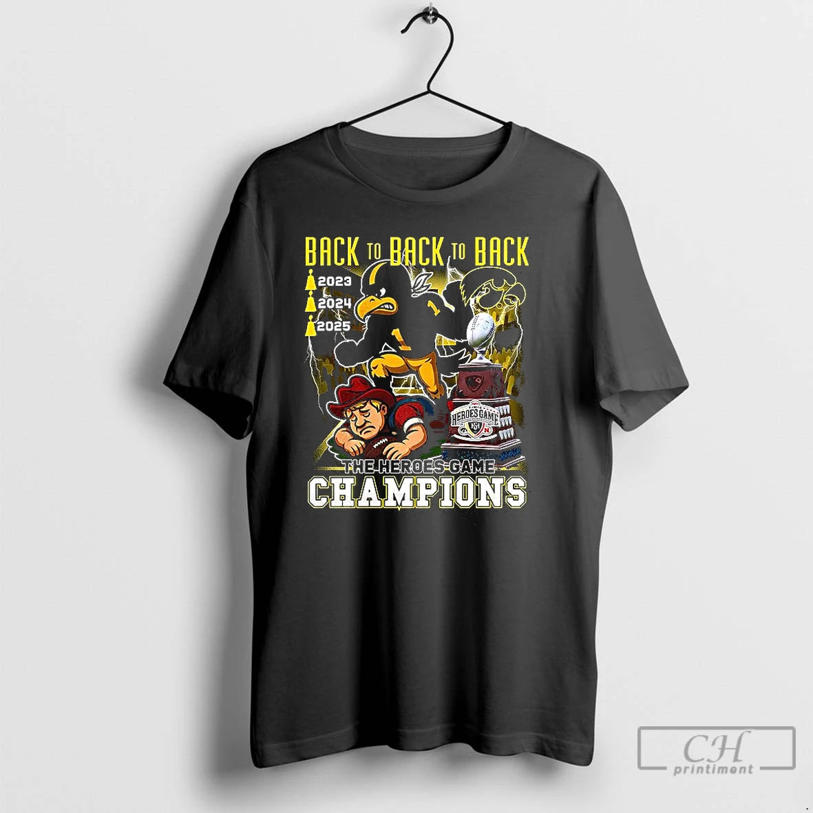 Classic Iowa Hawkeyes Back To Back To Back The Heroes Game Champions T Shirts Sweater