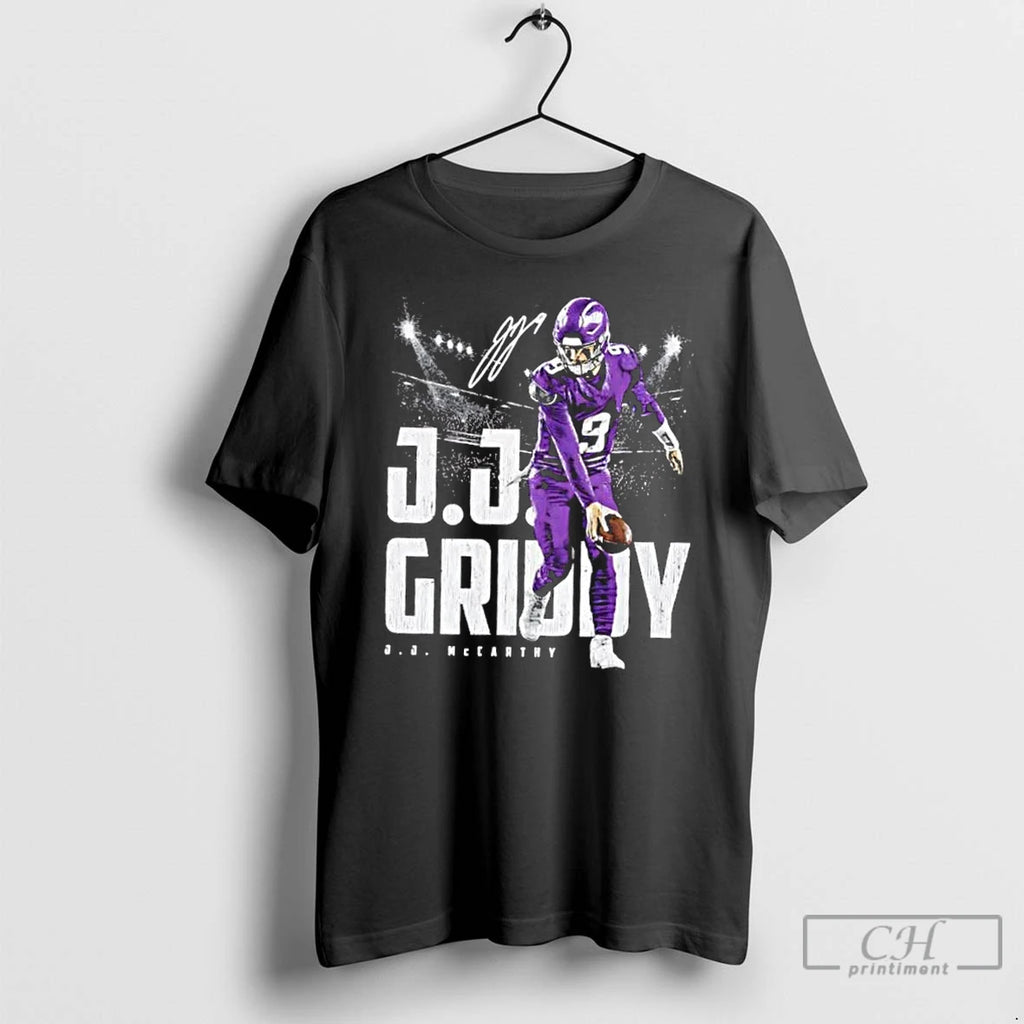 Classic J J Mccarthy Griddy Minnesota Vikings Football Signature