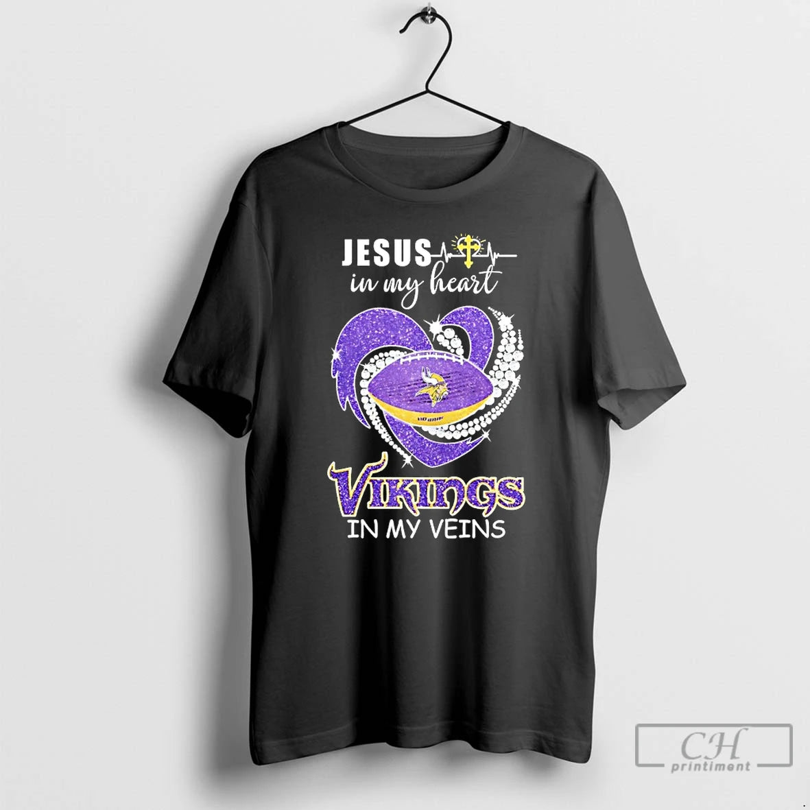 Classic Jesus In My Heart Minnesota Vikings In My Veins