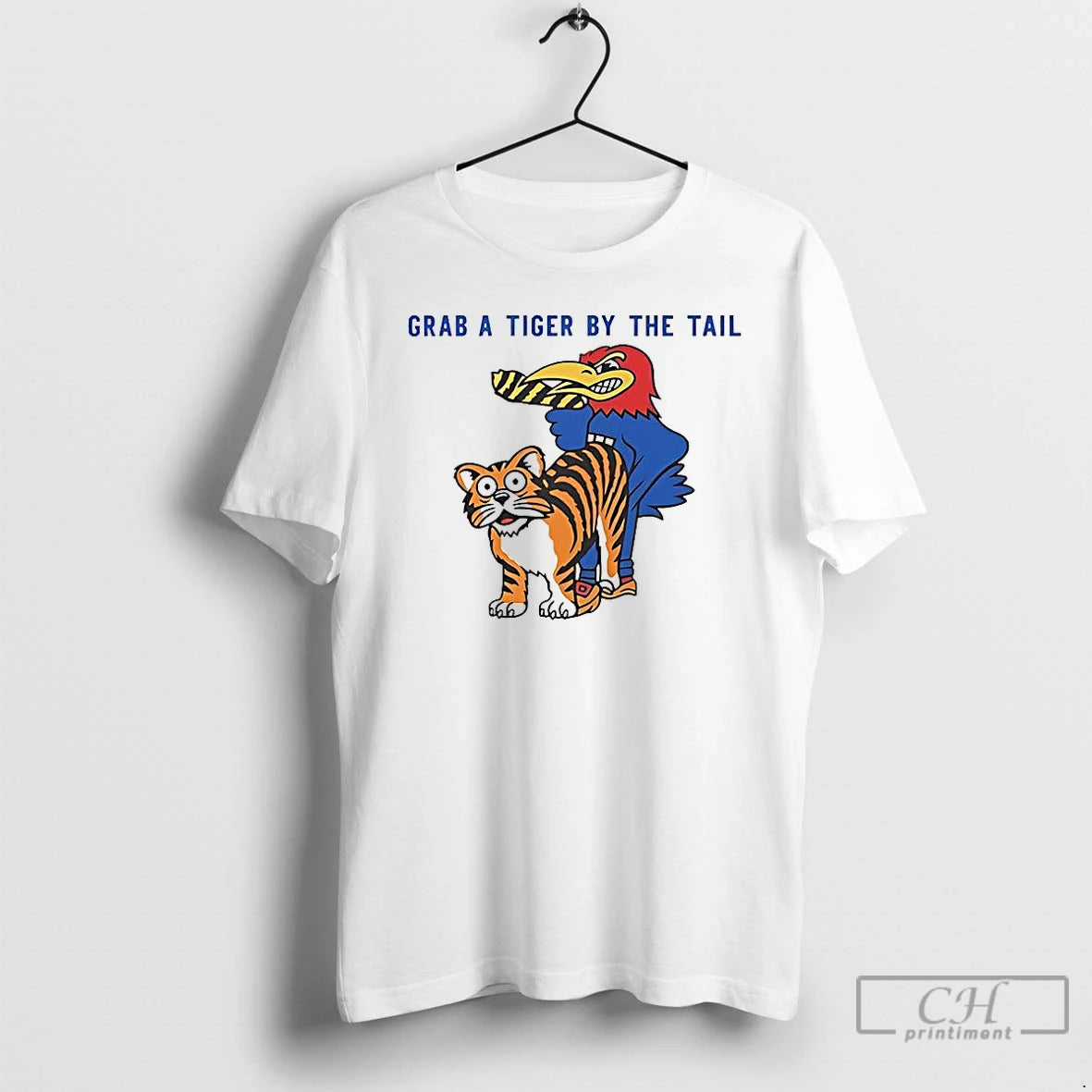 Classic Kansas Jayhawks Vs Missouri Tigers Rivalry Grab A Tiger By The Tail Mascot