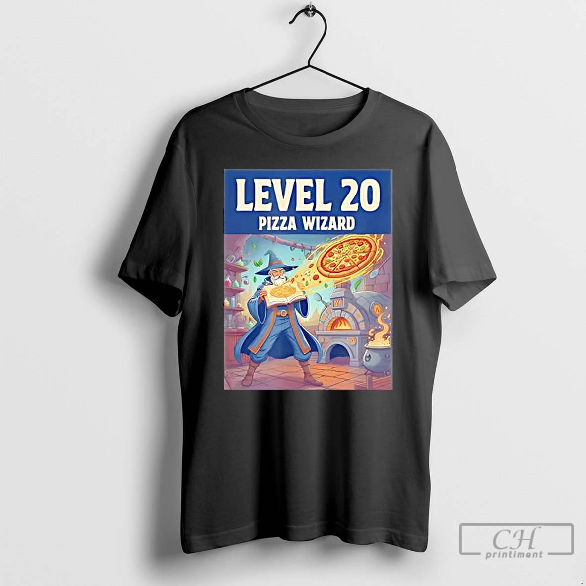 Classic Level 20 Pizza Wizard Fantasy Food Magic