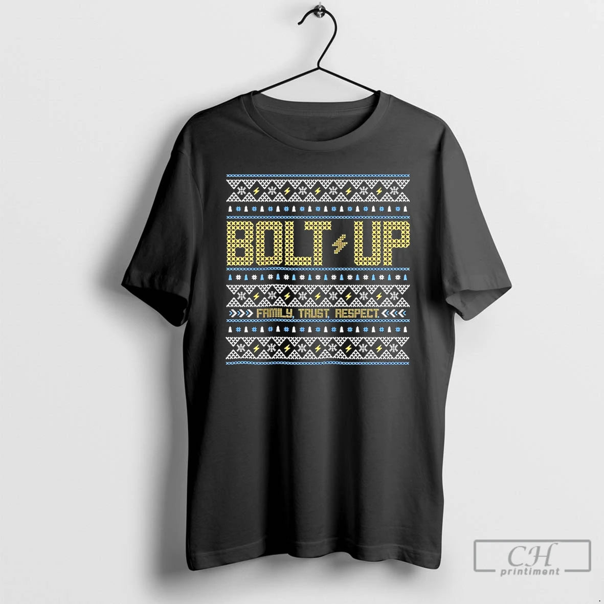 Classic Los Angeles Chargers Bolt Up Family Trust Respect Ugly Christmas