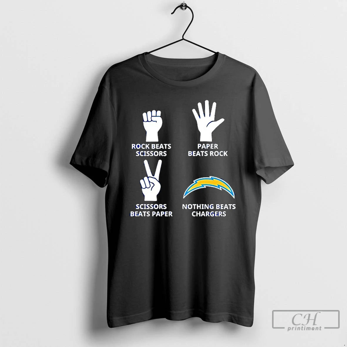 Classic Los Angeles Chargers Nothing Beats Rock Beats Scissors Paper Beats Rock Scissors Beats Paper