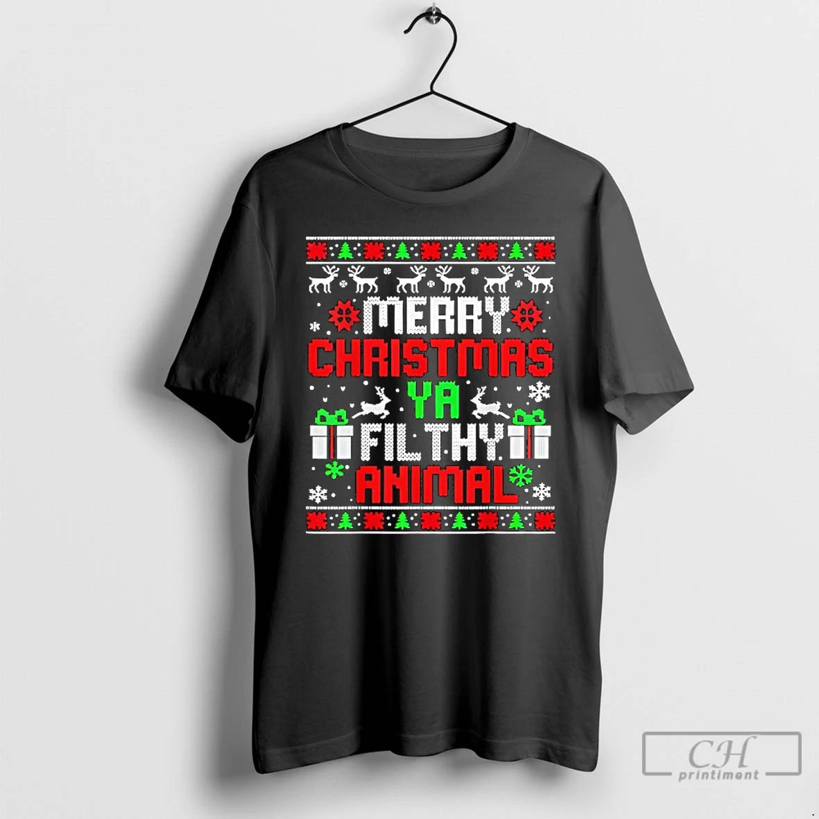 Classic Merry Christmas Animal Filthy Ya Xmas Family Pajama