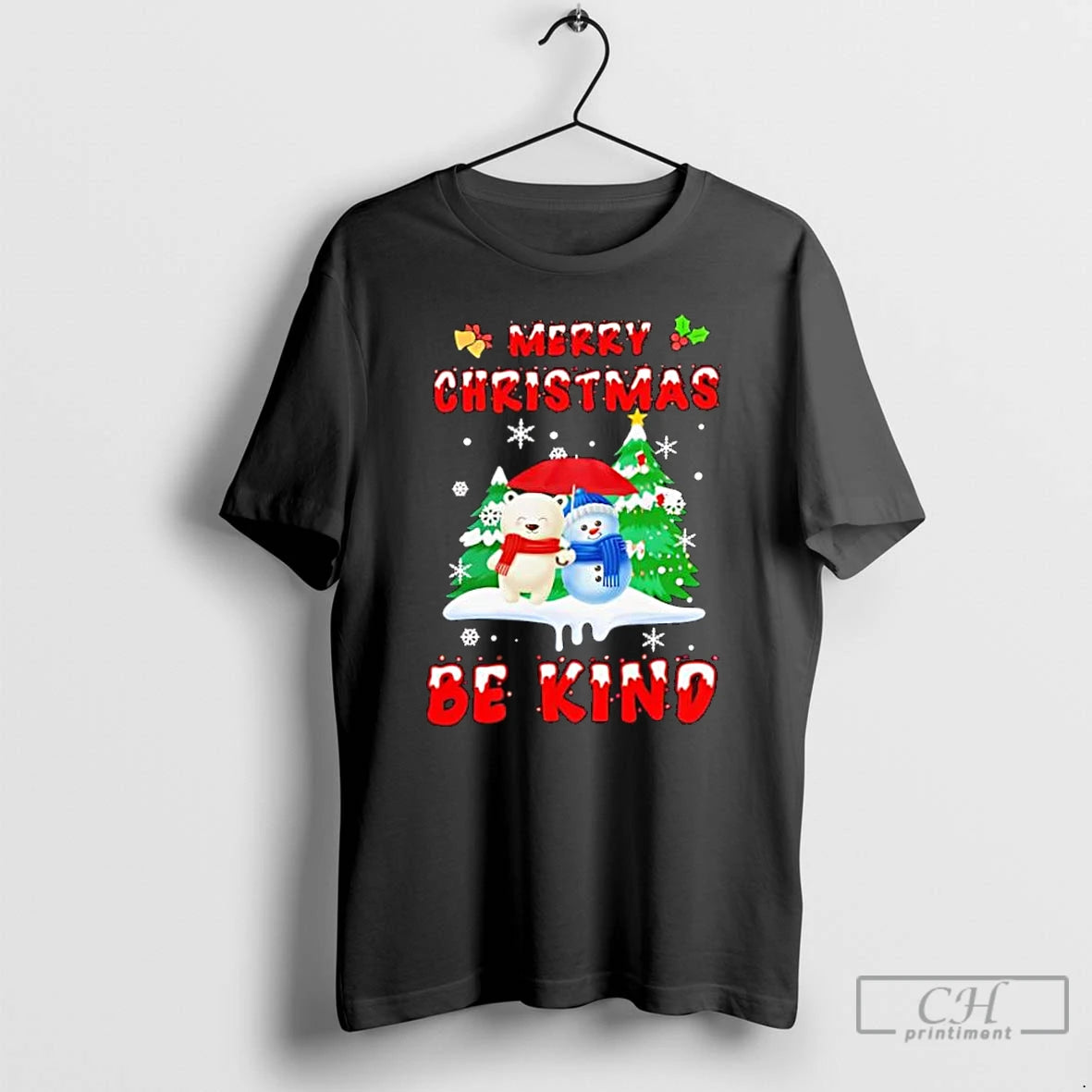 Classic Merry Christmas Be Kind Snowman Xmas Treestylish