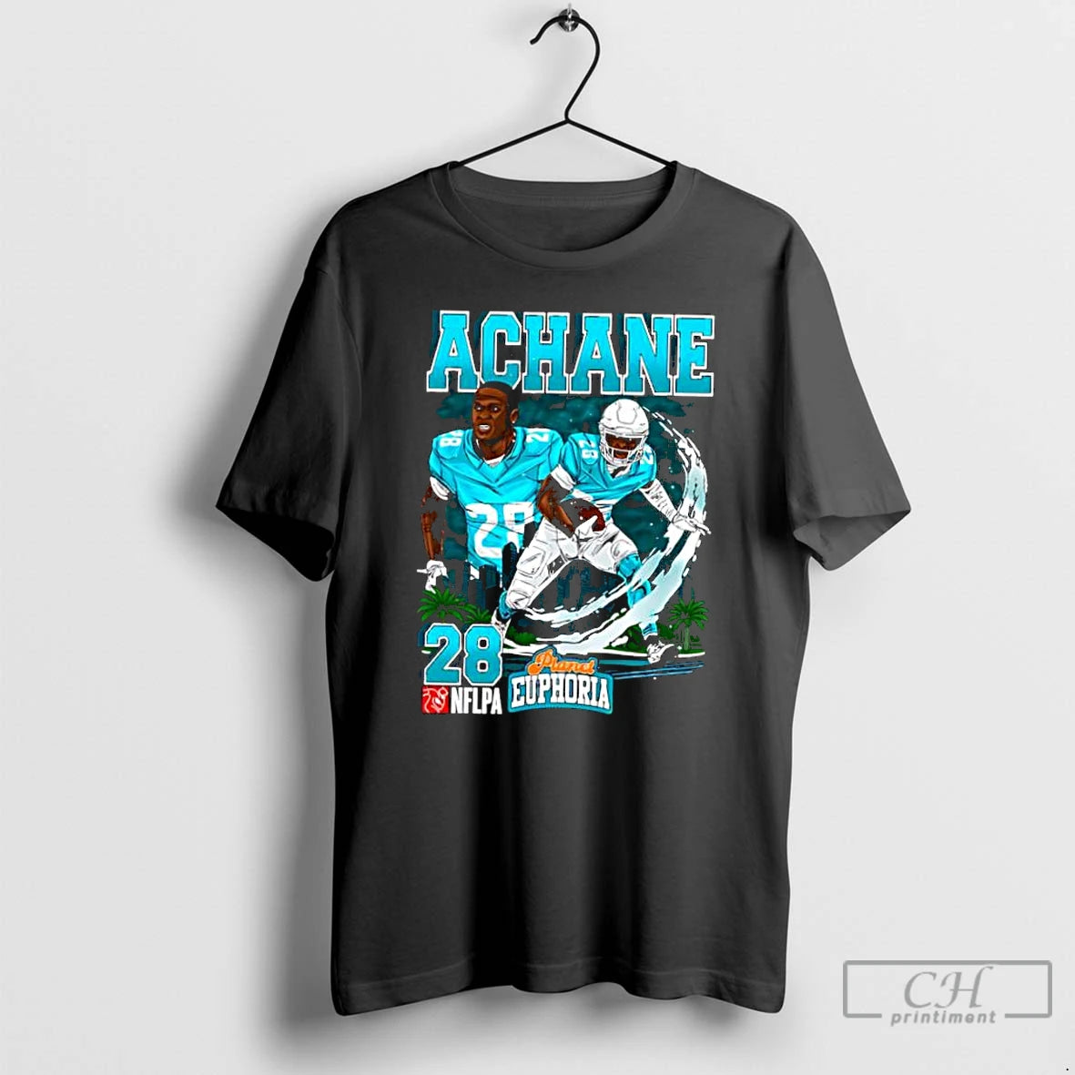 Classic Miami Dolphins Devon Achane Football Player City Graphic