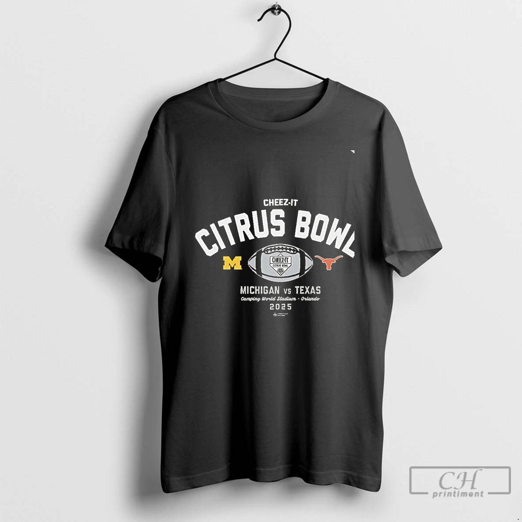 Classic Michigan Wolverines Vs Texas Longhorns 2025 Cheez It Citrus Bowl Stadium Chriast T Shirts
