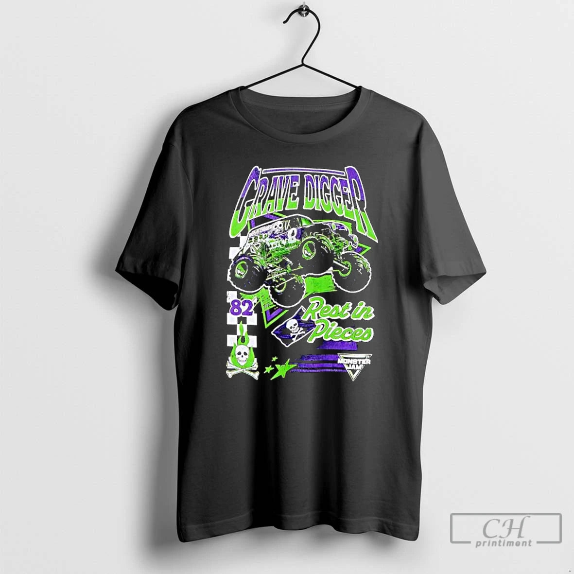 Classic Monster Jam Grave Digger Rest In Pieces Retro