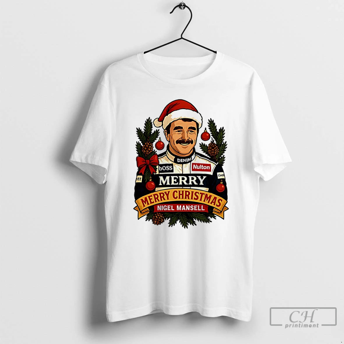 Classic Nigel Mansell Santa Hat Merry Christmas