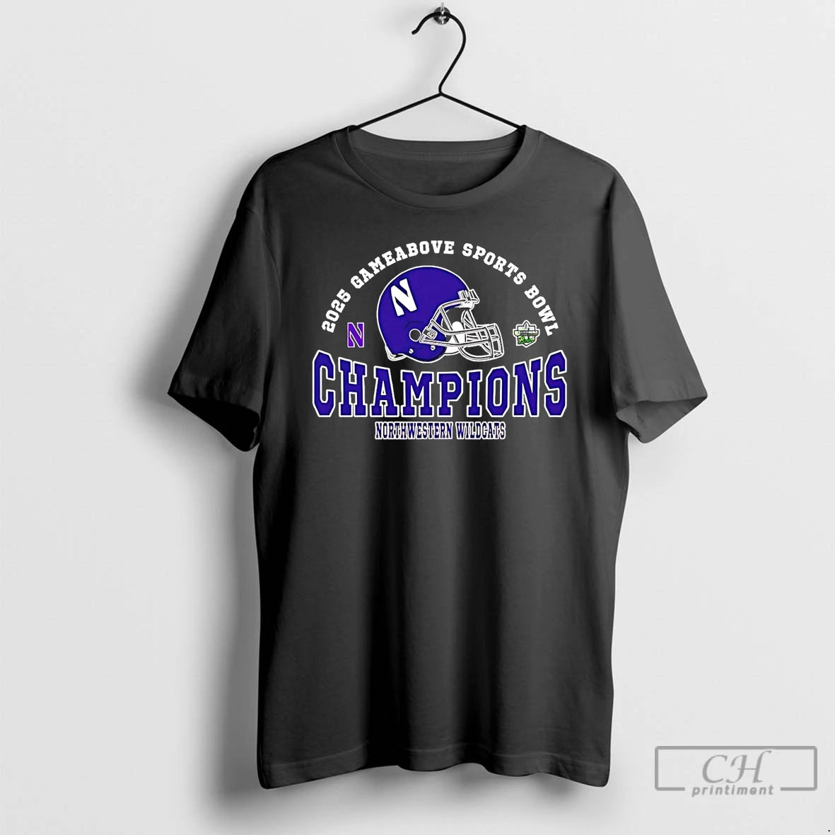 Classic Northwestern Wildcats 2025 Gameabove Sports Bowl Champions Helmet