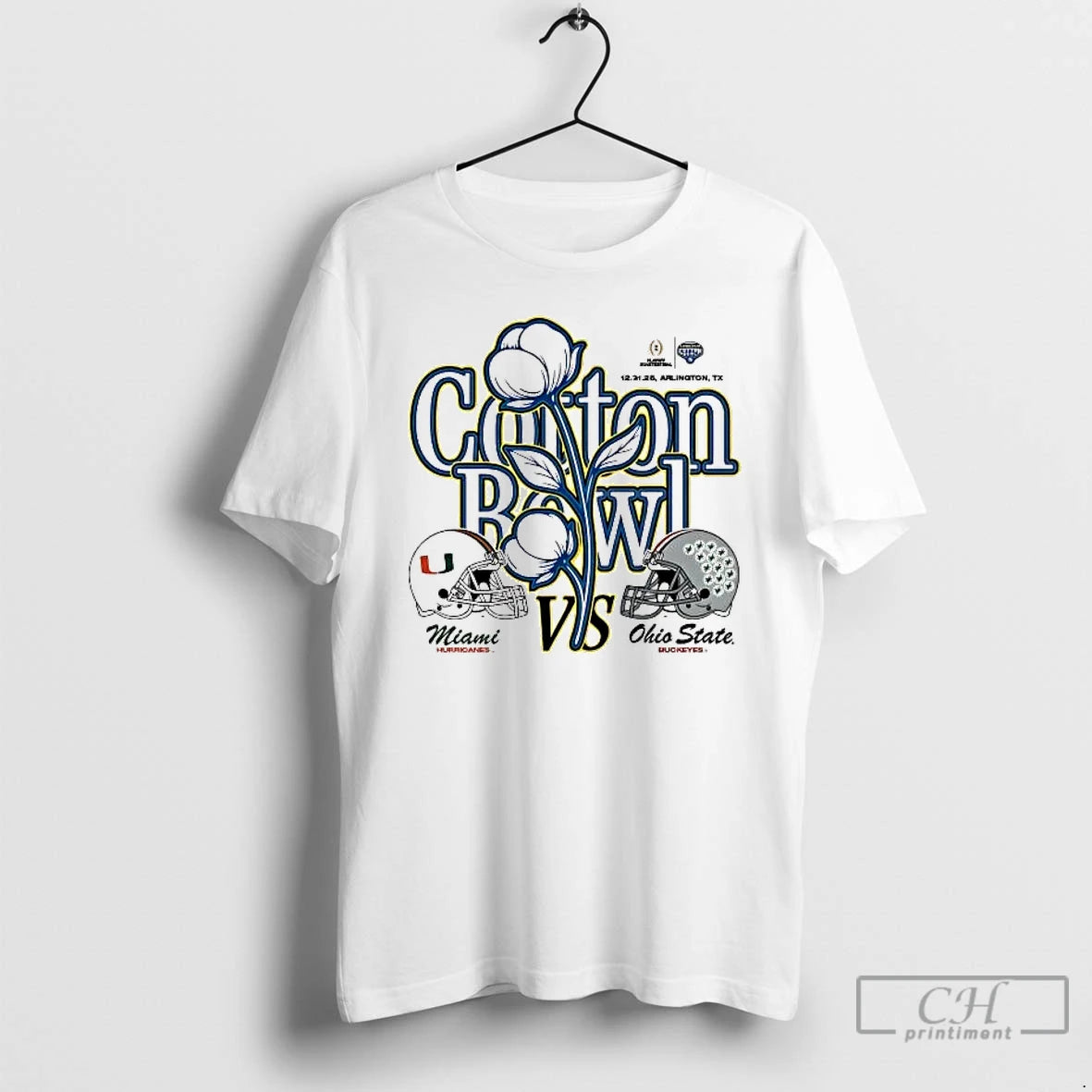 Classic Ohio State Vs Miami 2025 Cotton Bowl Helmet Head To Head T Shirts Sweater