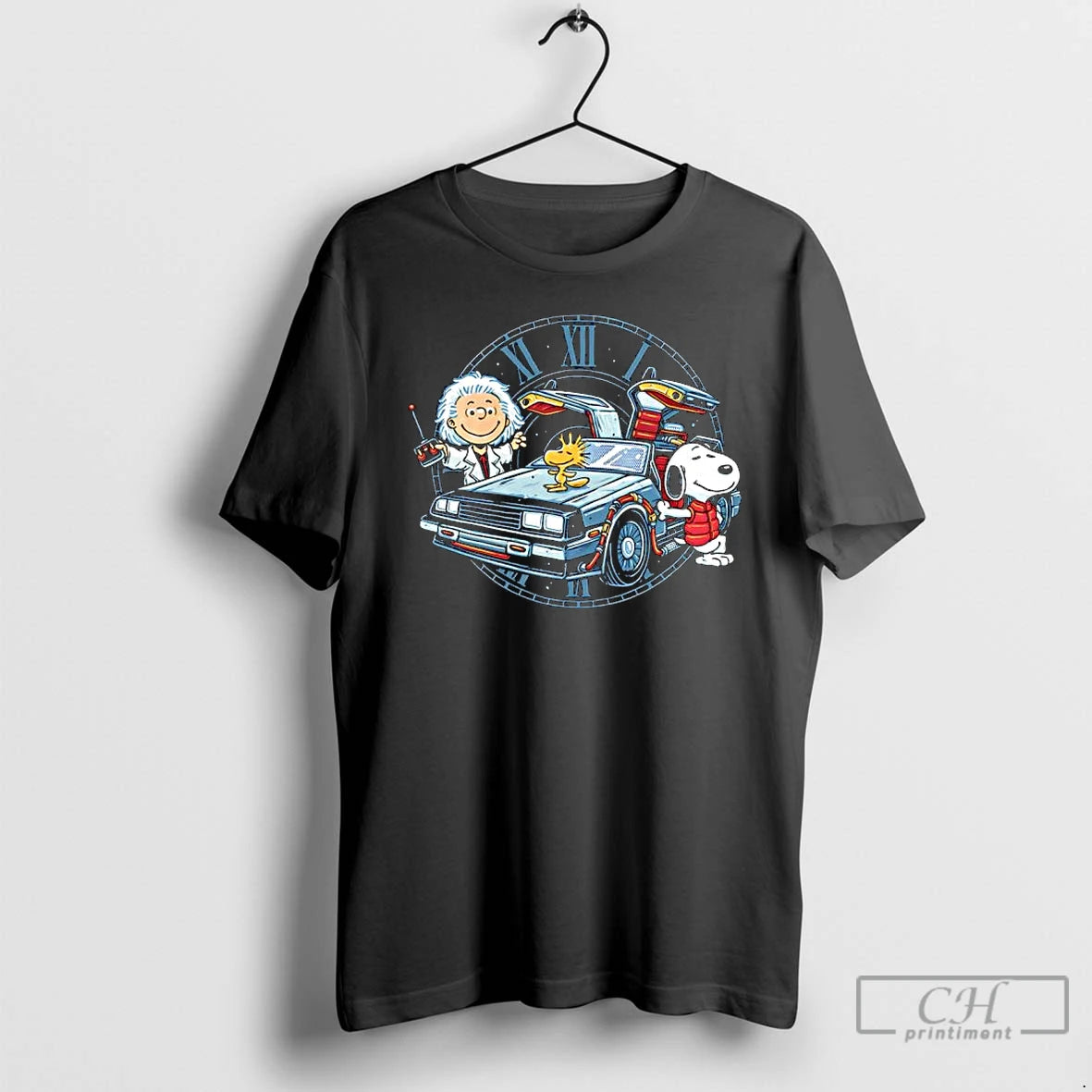 Classic Peanuts Characters Back To The Future Time Travel Buddies Graphic