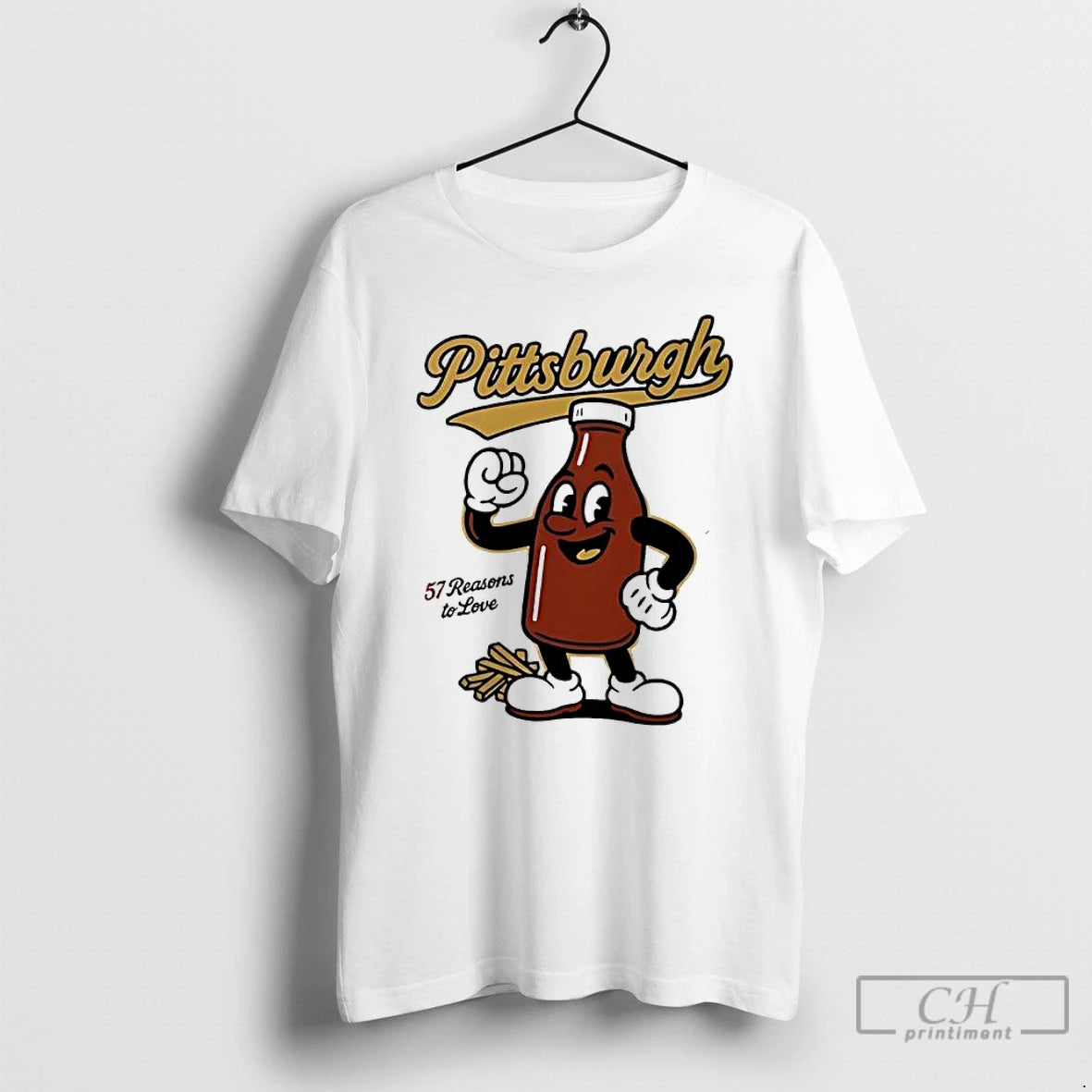 Classic Pittsburgh 57 Ketchup Bottle Mascot Funny