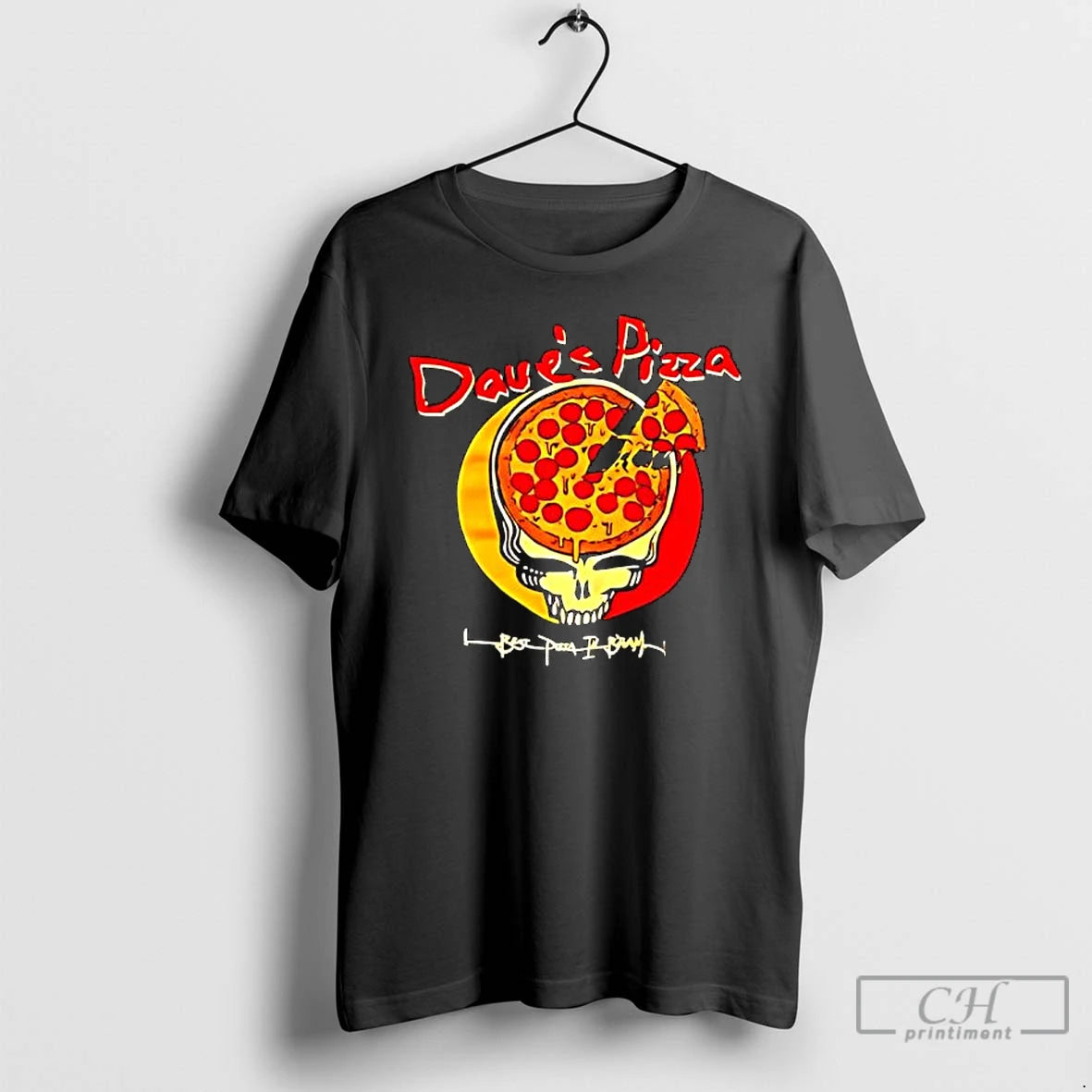 Classic Pizza Skull Grateful Deads Vs Daves Pizza Logo