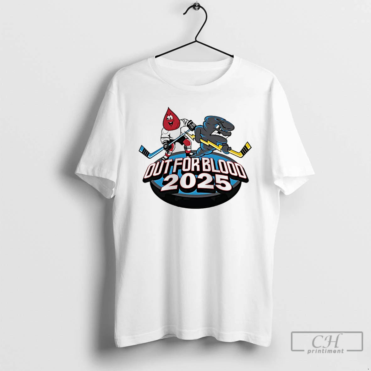 Classic Quad City Storm Hockey Out For Blood 2025 Mascot