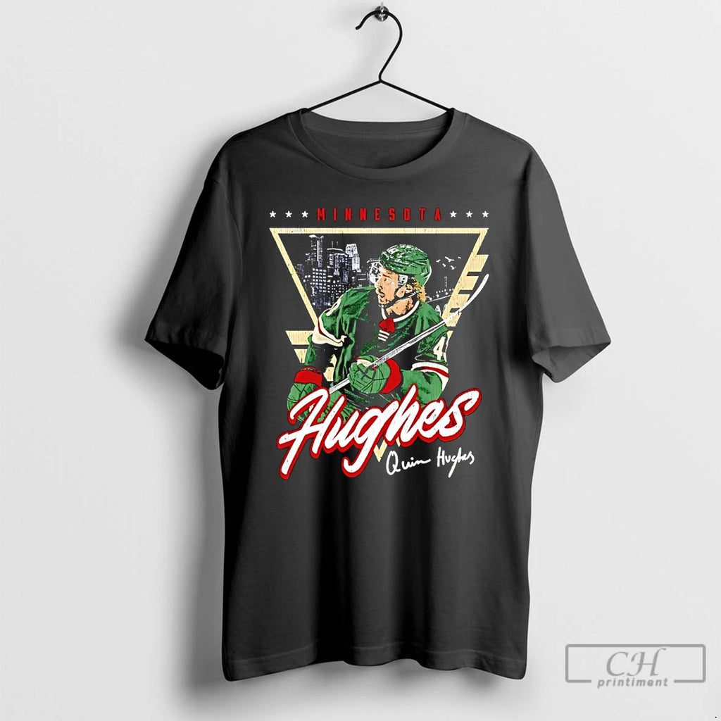 Classic Quinn Hughes Minnesota Wild Quinnesota Skyline