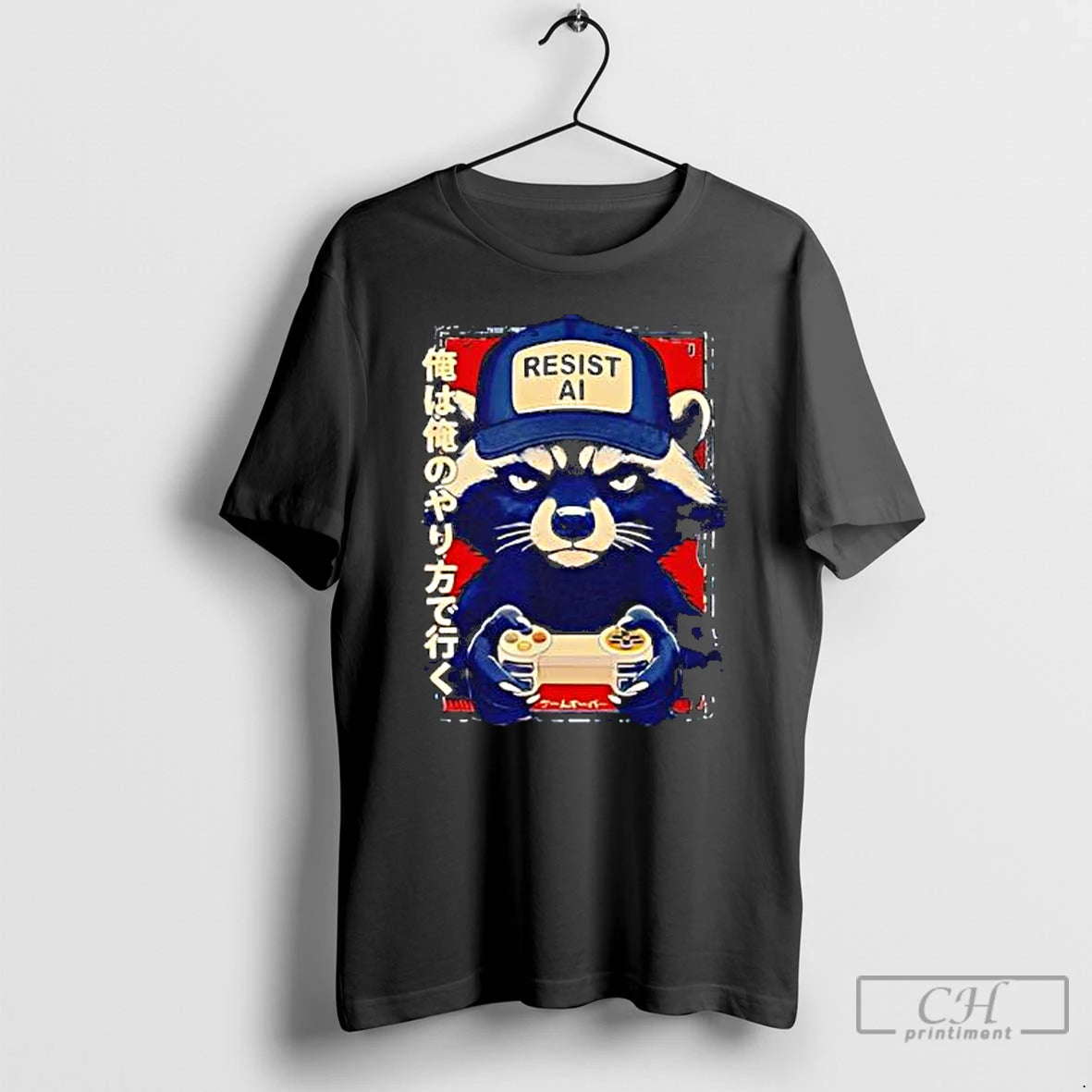 Classic Resist Ai Raccoon Gamer Design