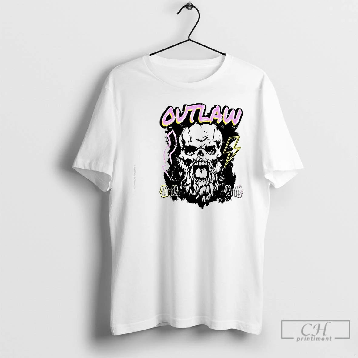 Classic Retro Outlaw Skull Graphic