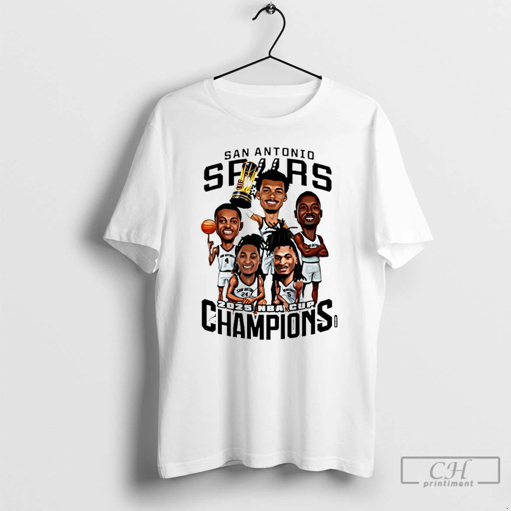 Classic San Antonio Basketball 2025 Nba Cup Champions Caricature