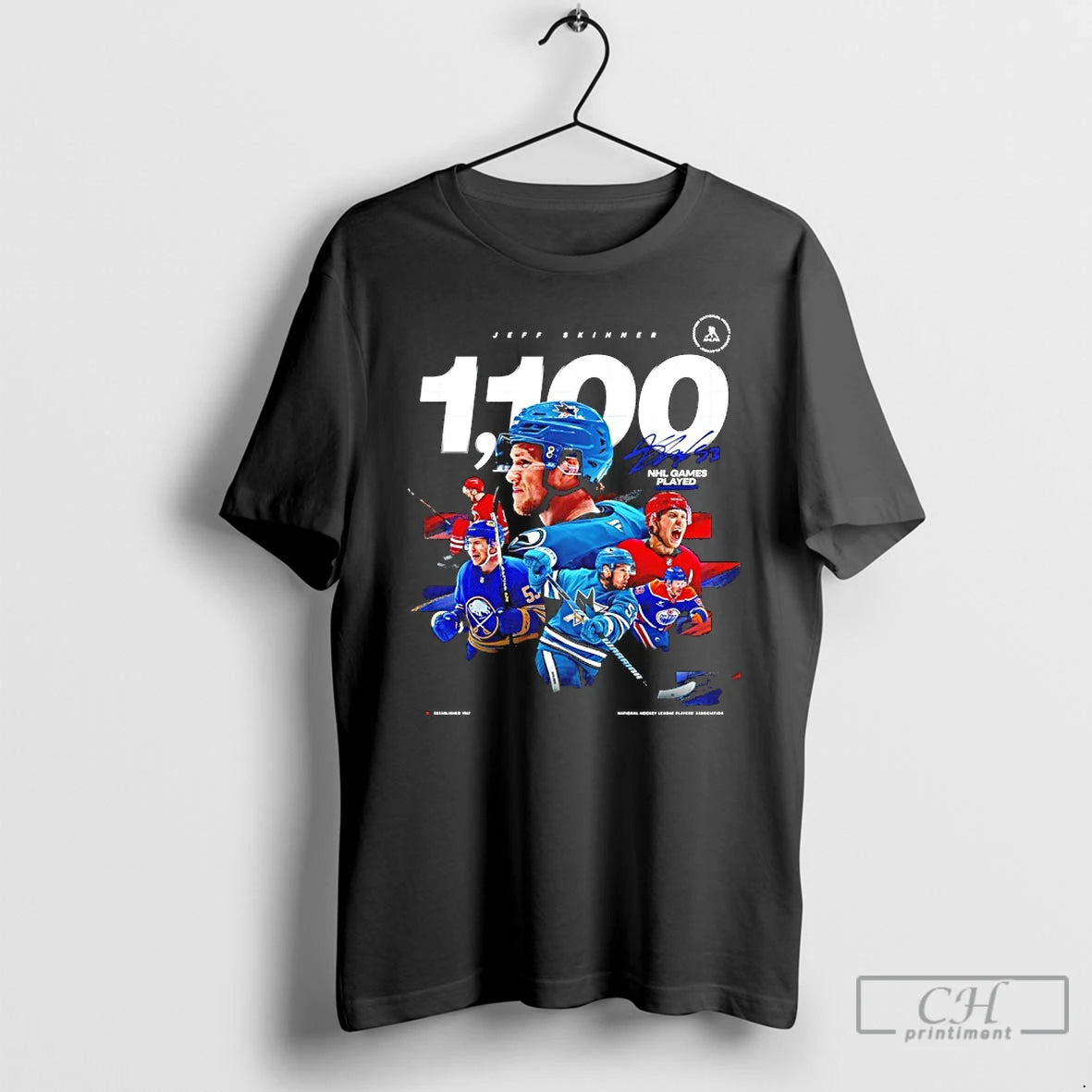 Classic San Jose Sharks Jeff Skinner Nhl Career Game No 1100 Signature T Shirts Sweater
