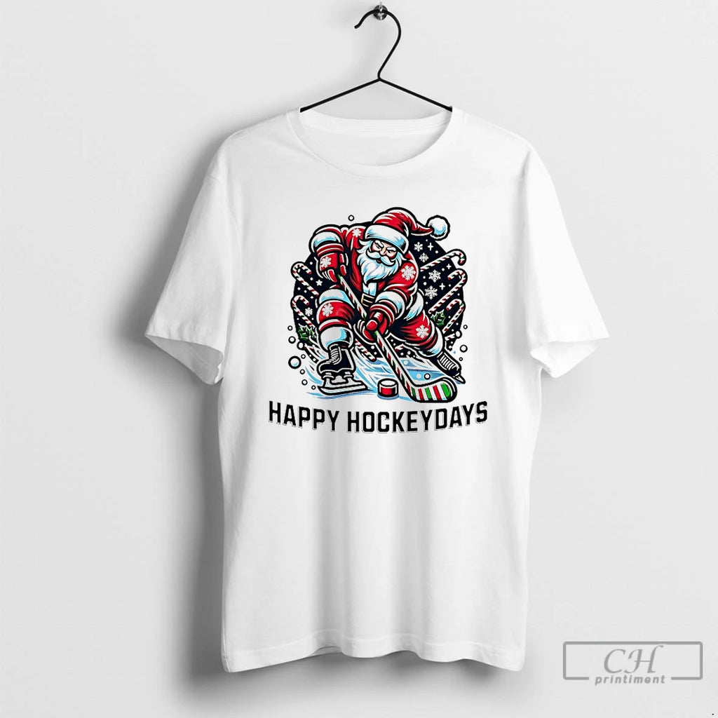 Classic Santa Claus Happy Hockeydays