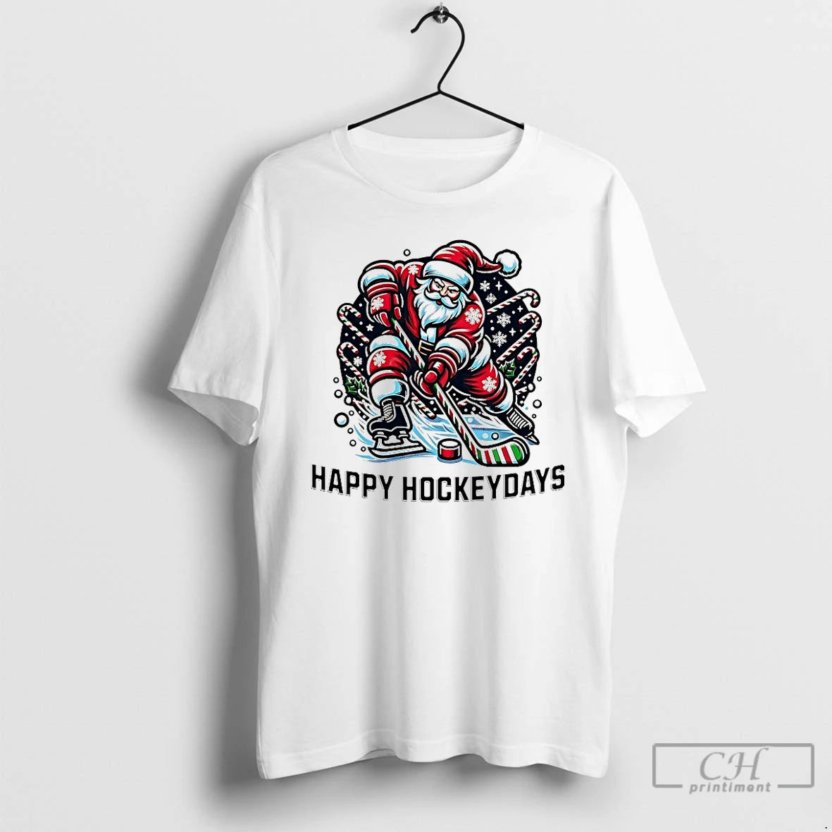 Classic Santa Claus Happy Hockeydays