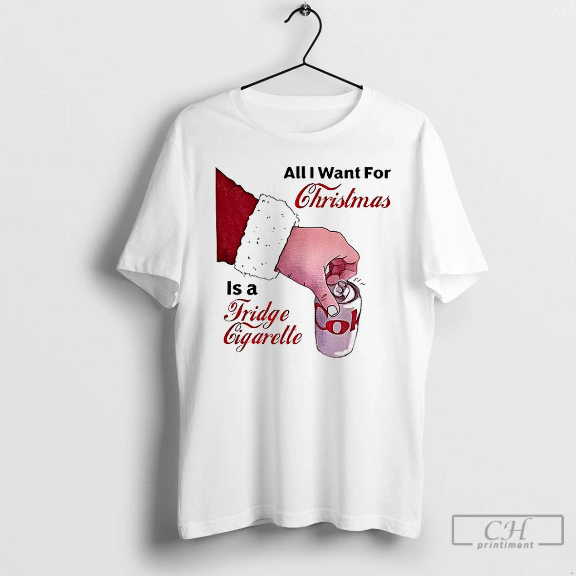 Classic Santa Claus All I Want For Christmas Is A Fridge Cigarette T Shirts Sweater