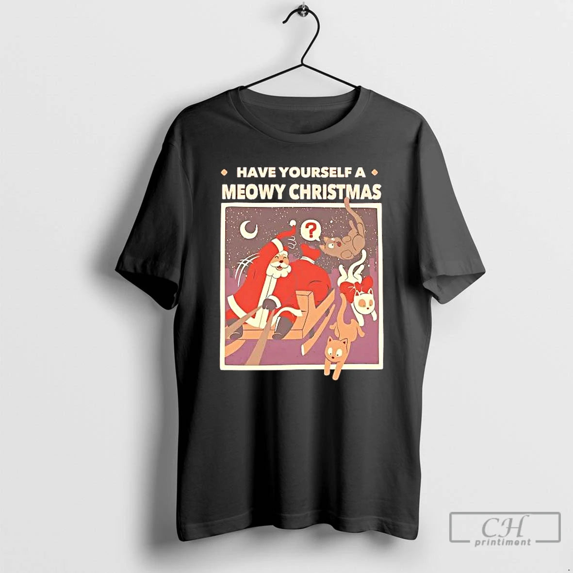 Classic Santa Sleigh Have Yourself A Meowy Christmas