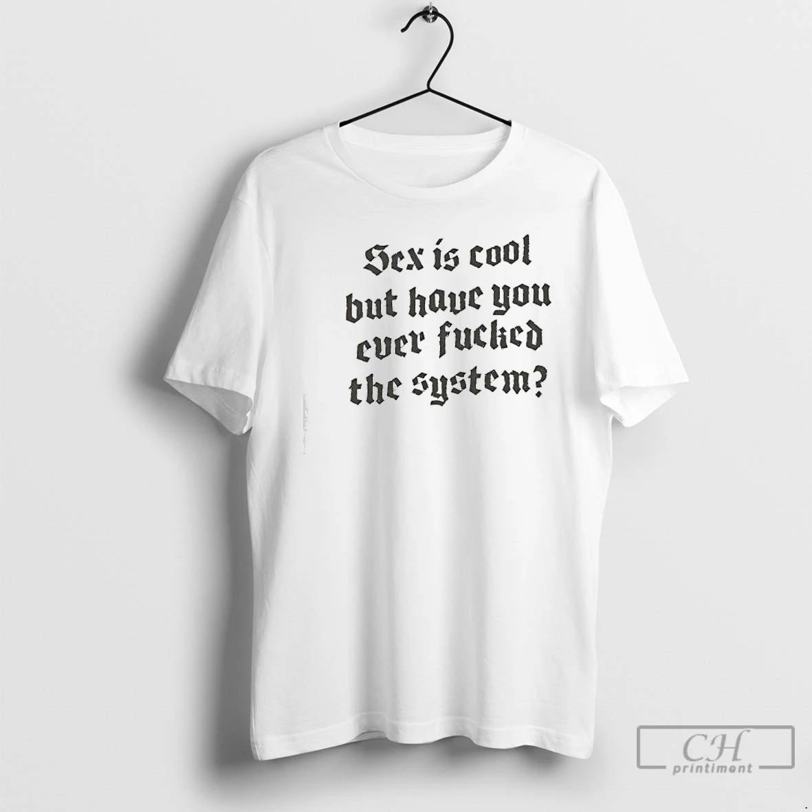 Classic Sex Is Cool But Have You Ever Fucked The System Style Font T Shirts