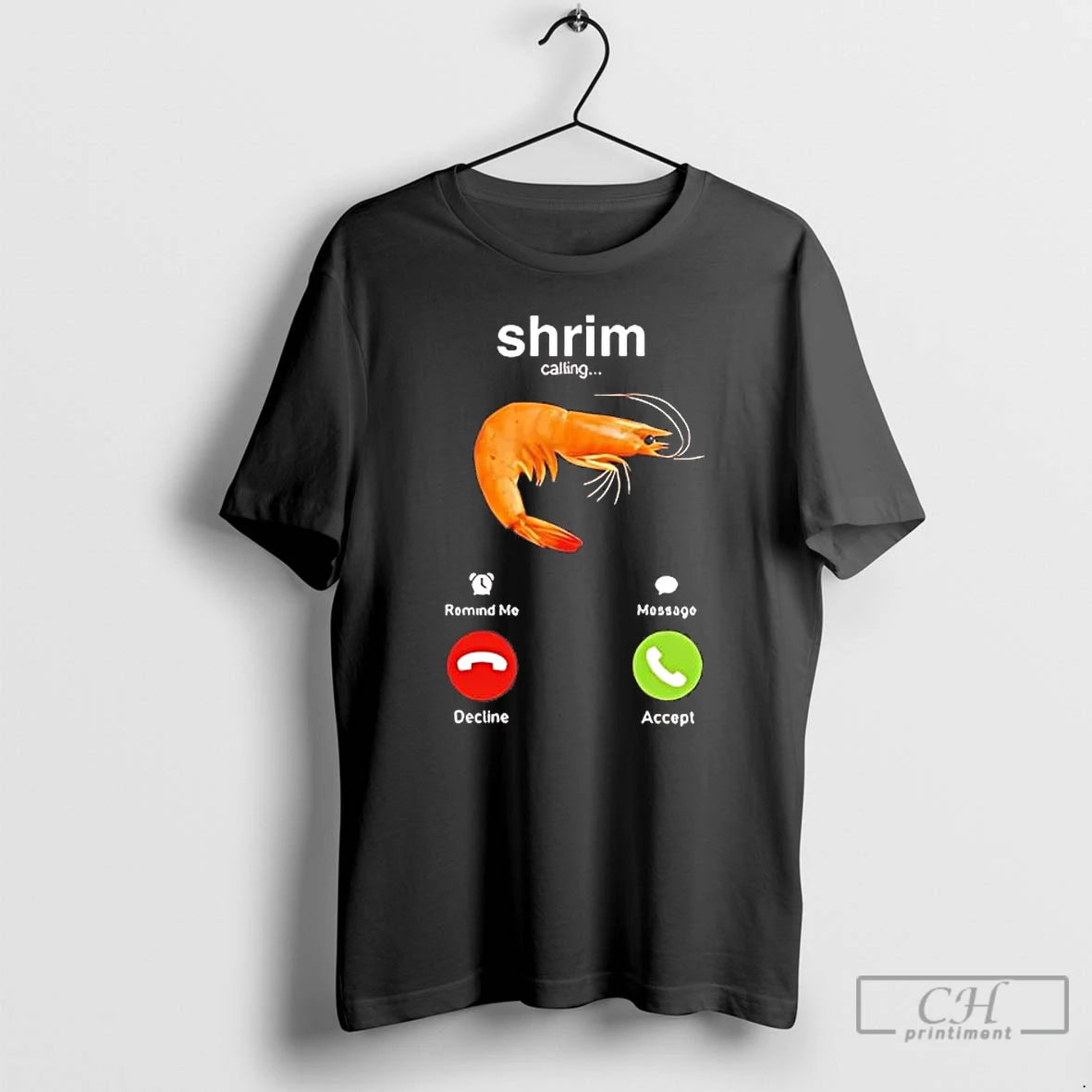 Classic Shrimp Calling Phone Screen Decline Or Accept