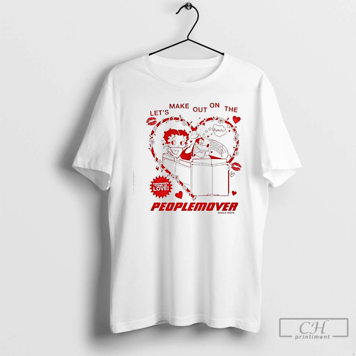 Classic Single Rider Peoplemover Boop And Goofy Lets Make Out On The Love T Shirts