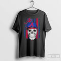 Classic Skull Wearing A Cap Atlanta Braves Us Flag