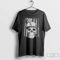 Classic Skull Wearing A Cap Chicago White Sox Us Flag