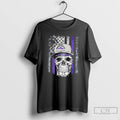 Classic Skull Wearing A Cap Colorado Rockies Us Flag