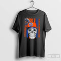 Classic Skull Wearing A Cap New York Mets Us Flag