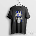 Classic Skull Wearing A Cap New York Yankees Us Flag