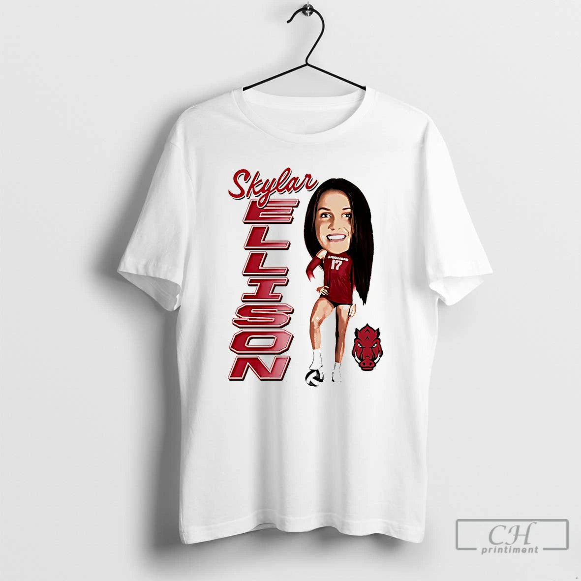 Classic Skylar Ellison Arkansas Razorbacks Caricature