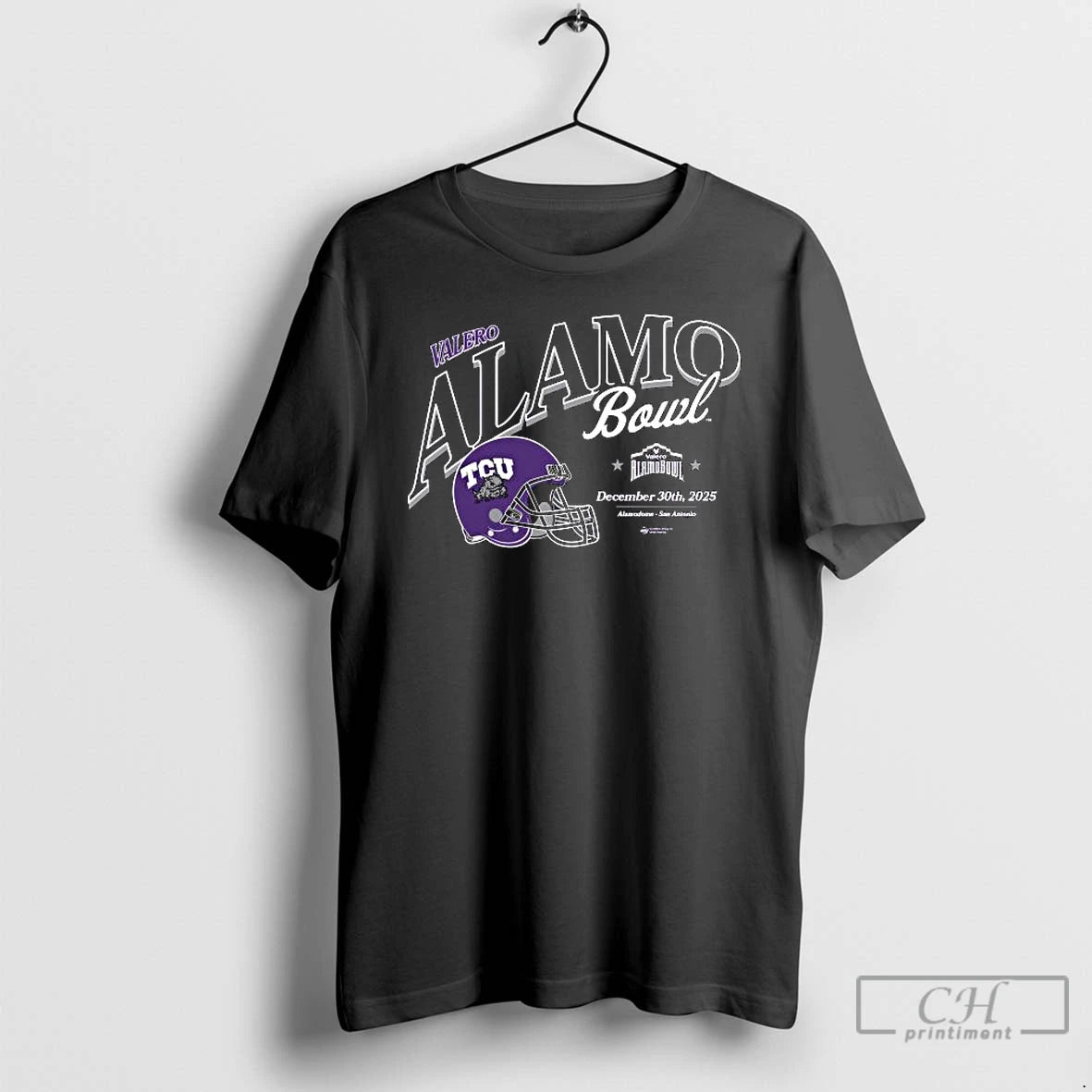 Classic Tcu Horned Frogs 2025 Valero Alamo Bowl December 30th 2025 Helmet T Shirts Sweater