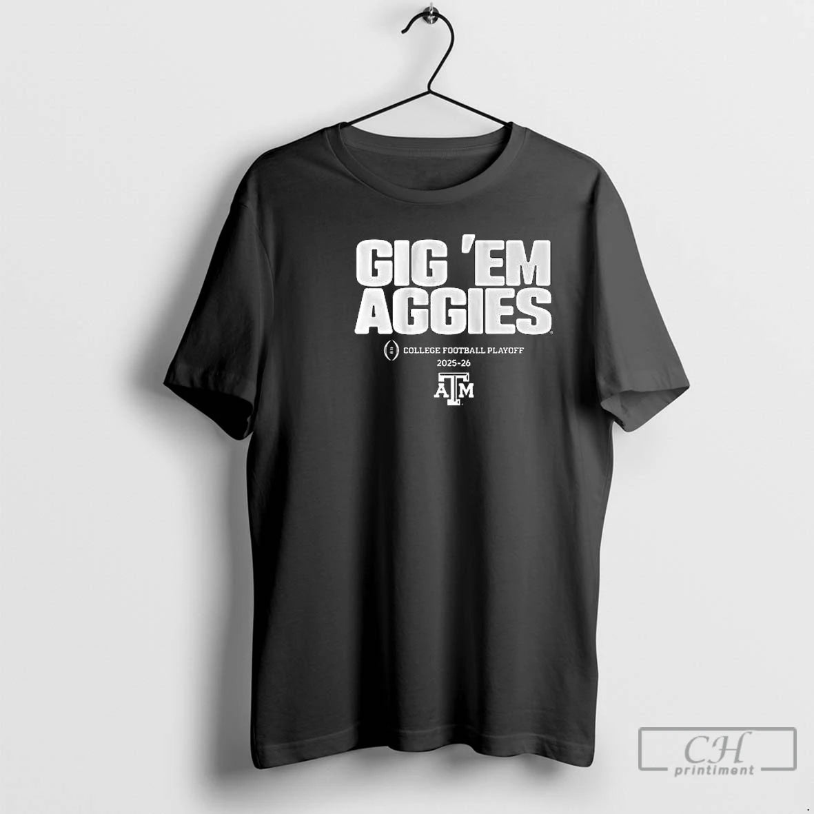 Classic Texas Am Football Gig Em Aggies Cfp Team Slogan 2025 2026 Circle Black