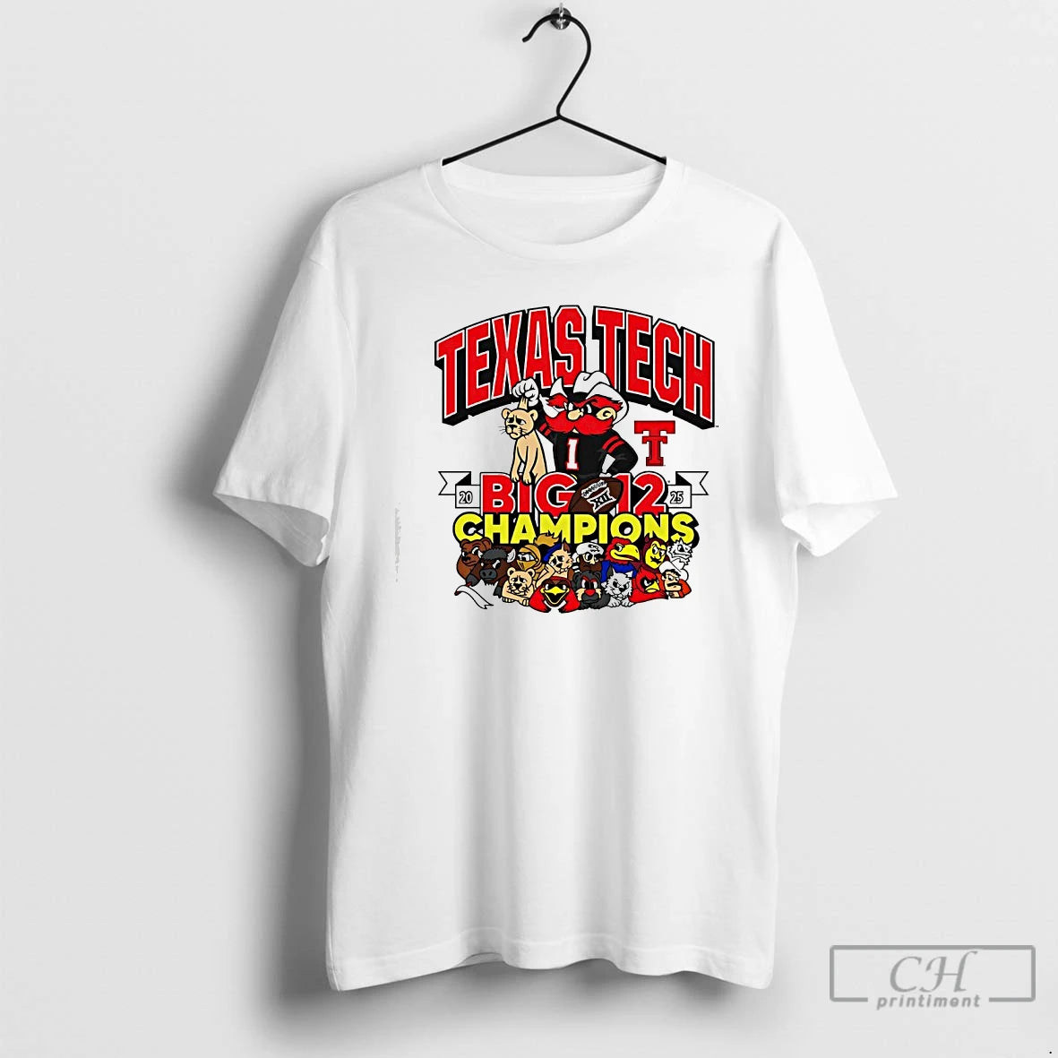 Classic Texas Tech Red Raiders Mascot Big 12 Conference Champions 2025