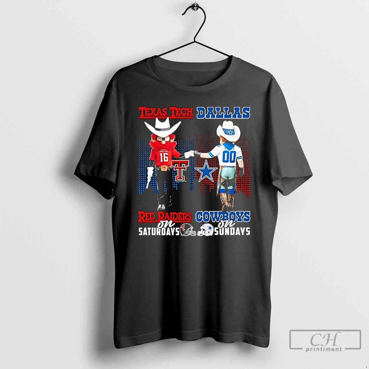 Classic Texas Tech Red Raiders On Saturdays X Dallas Cowboys On Sundays Mascot T Shirts