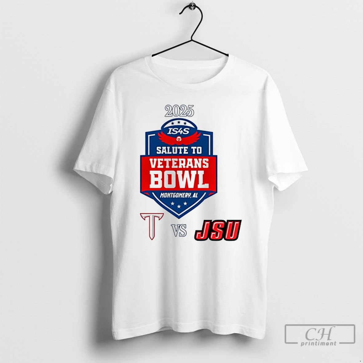 Classic Troy Trojans Vs Jacksonville State Gamecocks 2025 Salute To Veterans Bowl Christmas T Shirts
