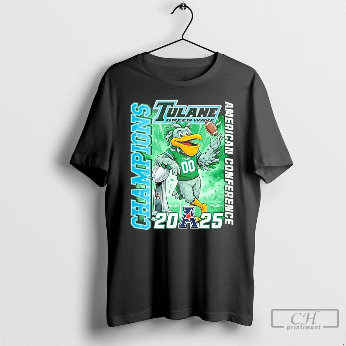 Classic Tulane Green Wave 2025 American Conference Champion Mascot
